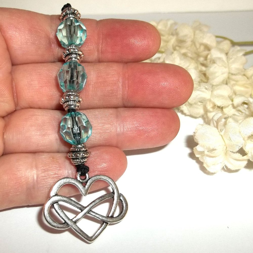 Bookmark Bookmarker Book Thong Heart Infinity Symbol Blue Reading Gift Love C299